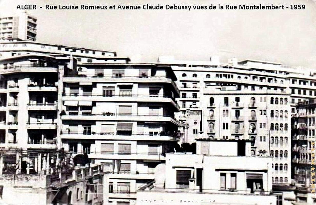 Alger - Rue Louise Romieux et Avenue Claude Debussy - 1959.jpg